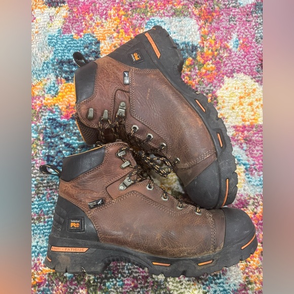 Timberland PRO Endurance 6 ”Steel Toe Safety Work Boots Brown Leather Mens Sz 11 - Picture 3 of 6